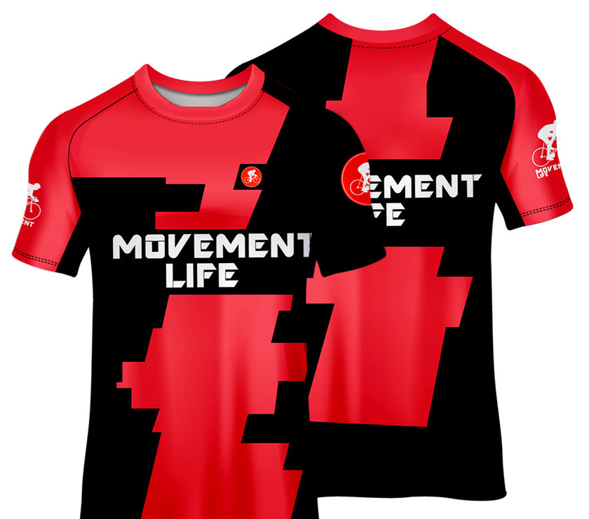 Men's Breathable and Quick-drying Cycling Jersey Printed Round Neck Short Sleeve Top