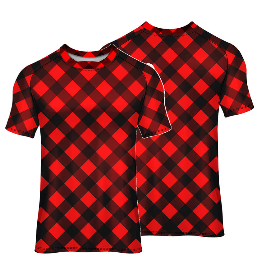 Men's and Women's Breathable Cycling Wear Printed Round Neck Short Sleeve Top