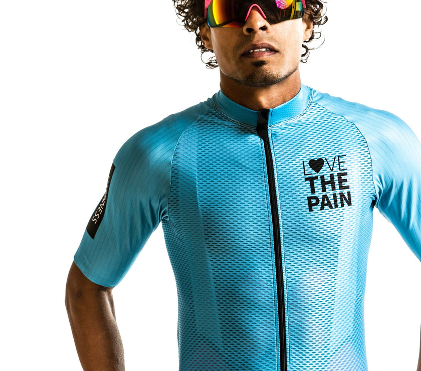 Light Blue Breathable Mesh Professional Comfortable Cycling Suit