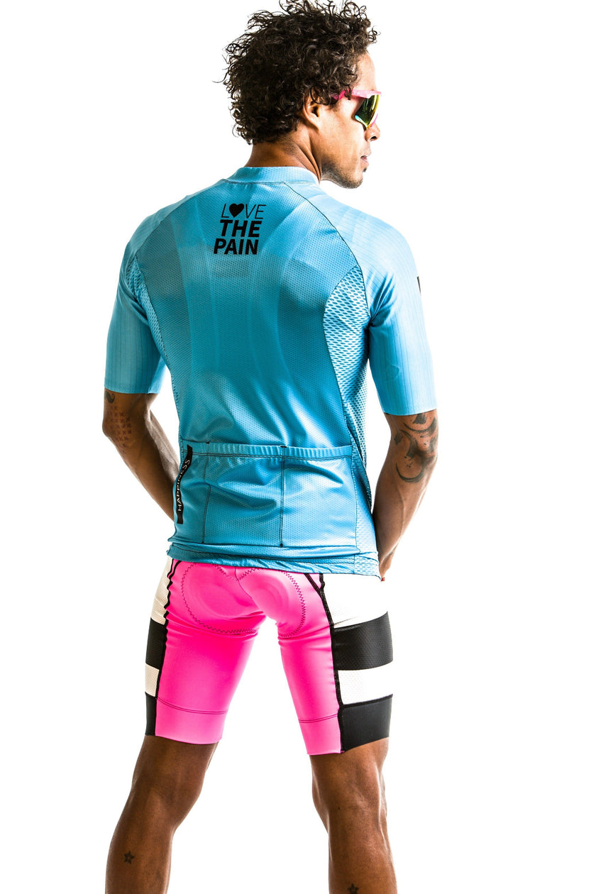 Light Blue Breathable Mesh Professional Comfortable Cycling Suit