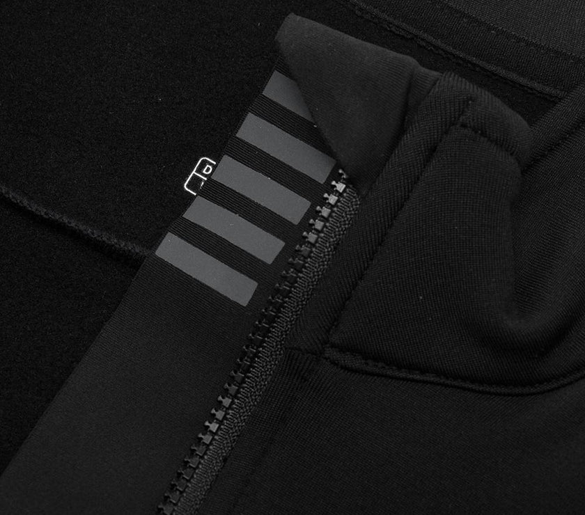 Black Thermal Fleece Men Cycling Jacket