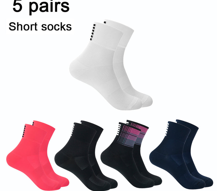 Breathable Sport Cycling Short Socks 5 Pairs