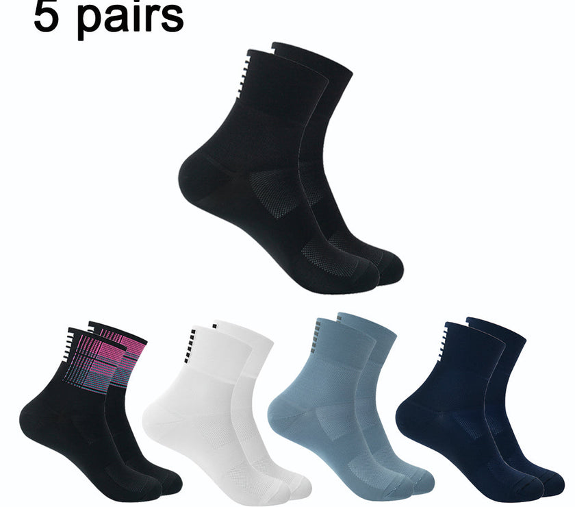 Breathable Sport Cycling Short Socks 5 Pairs