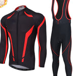 Grams Men's Long Sleeve Cycling Jersey with Bib Tights