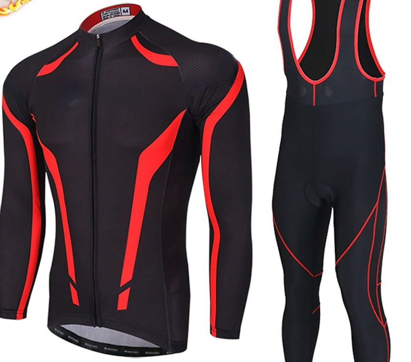 Grams Men's Long Sleeve Cycling Jersey with Bib Tights