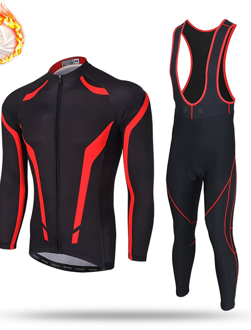 Grams Men's Long Sleeve Cycling Jersey with Bib Tights