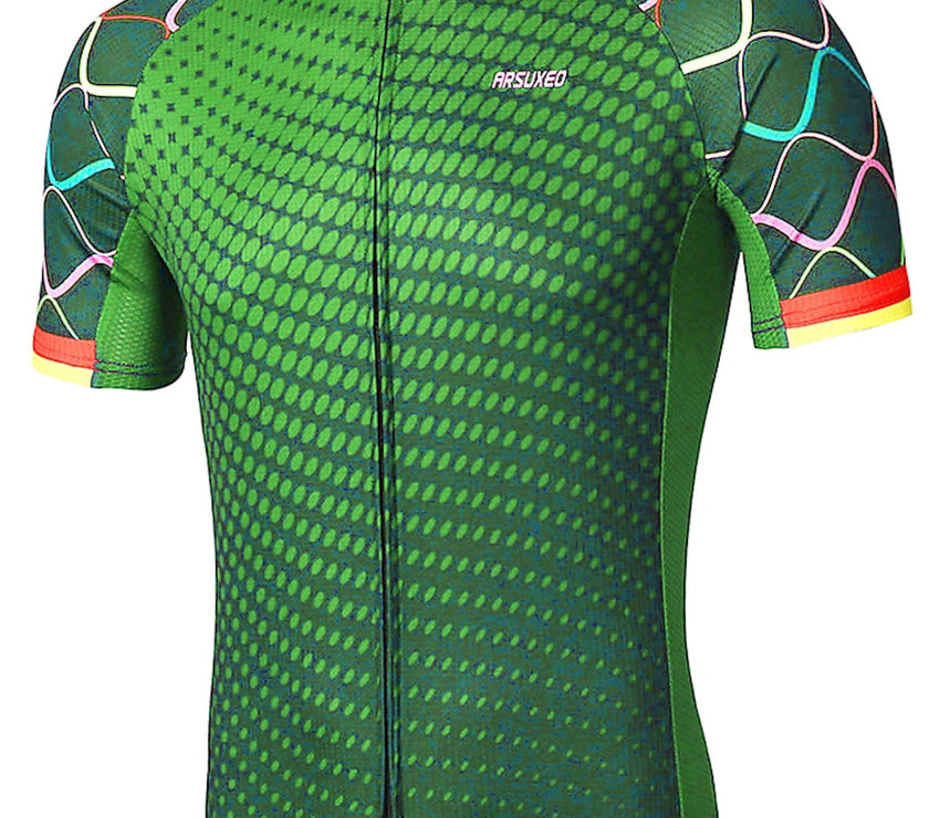 Men's Short Sleeve Cycling Jersey Summer Polyester Bike Jersey