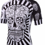 Men's Short Sleeves Cycling Jersey Summer Pink Green Lavender Skull