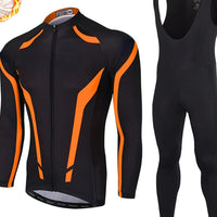 Grams Men's Long Sleeve Cycling Jersey with Bib Tights