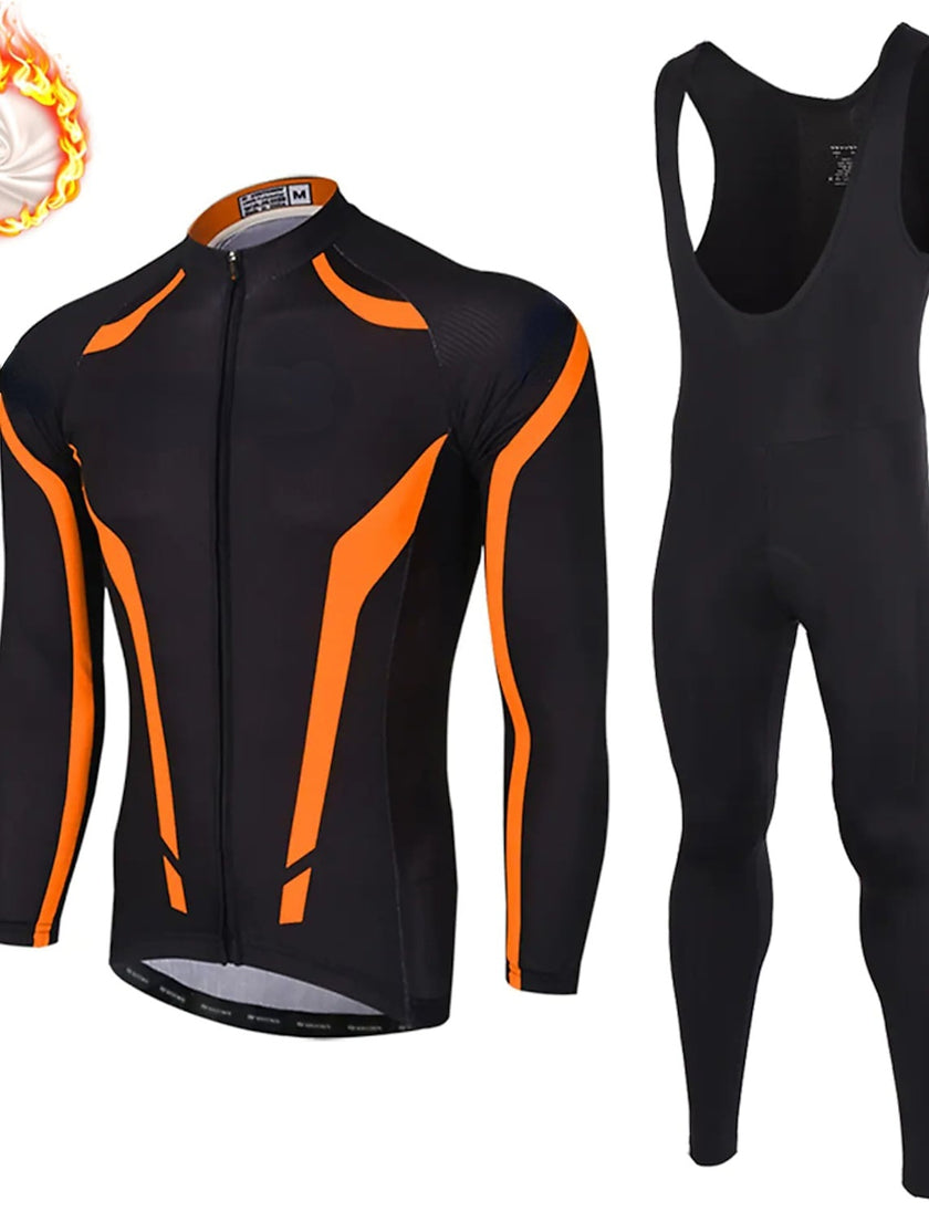 Grams Men's Long Sleeve Cycling Jersey with Bib Tights