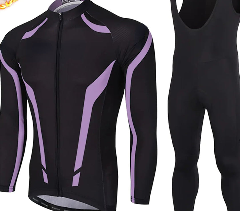 Grams Men's Long Sleeve Cycling Jersey with Bib Tights