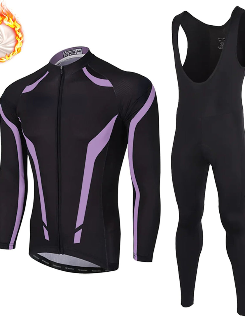 Grams Men's Long Sleeve Cycling Jersey with Bib Tights