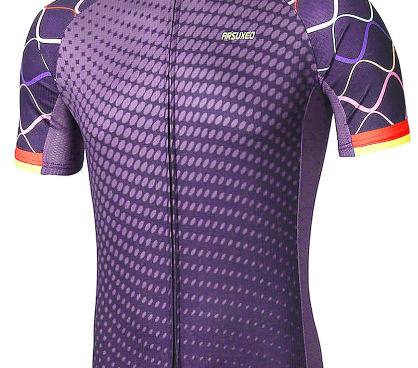 Men's Short Sleeve Cycling Jersey Summer Polyester Bike Jersey