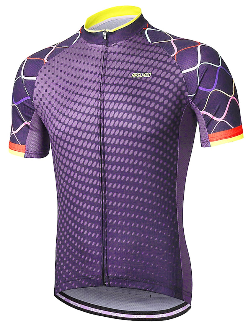 Men's Short Sleeve Cycling Jersey Summer Polyester Bike Jersey