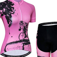 Women's Short Sleeve Cycling Jersey with Shorts