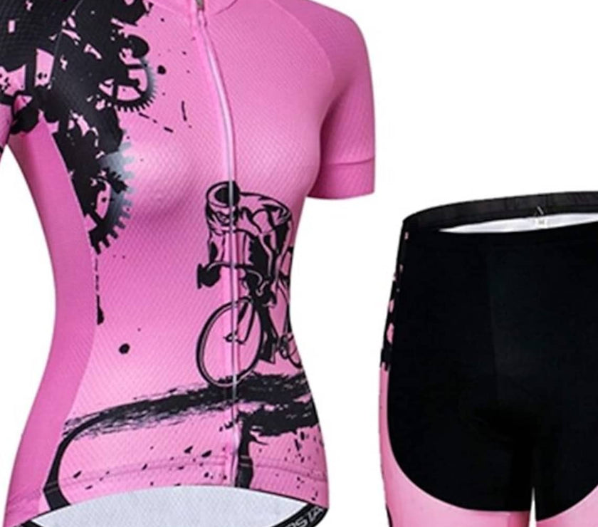 Women's Short Sleeve Cycling Jersey with Shorts