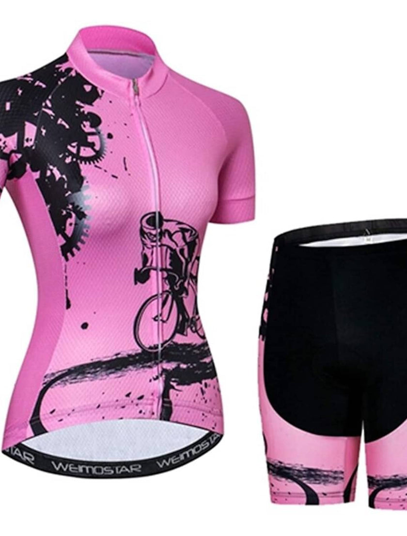 Women's Short Sleeve Cycling Jersey with Shorts