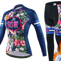 Women's Long Sleeve Cycling Jersey with Tights