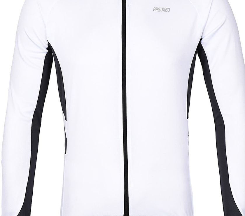 Men's Long Sleeve Cycling Jersey Winter Polyester Dark Grey