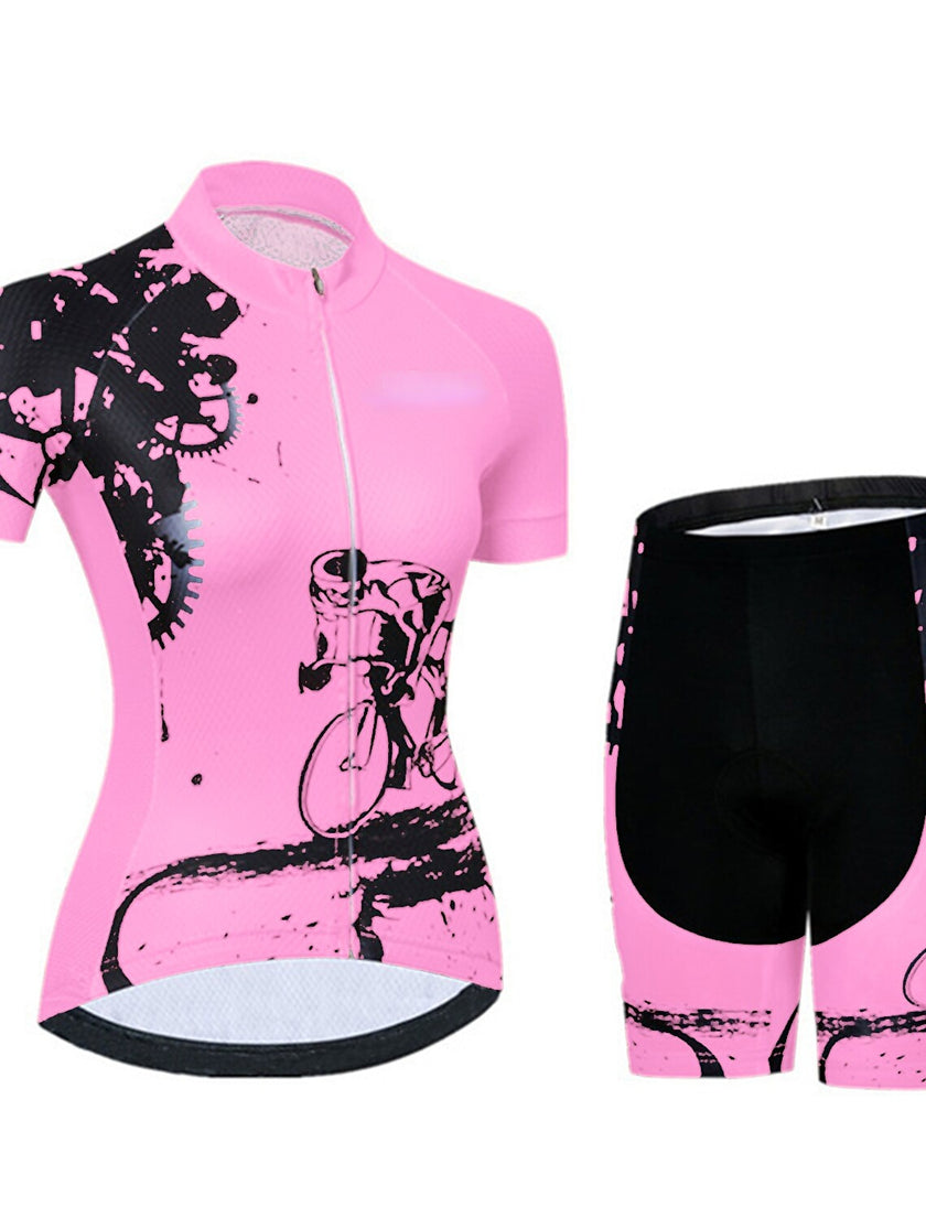 Women's Short Sleeve Cycling Jersey with Shorts