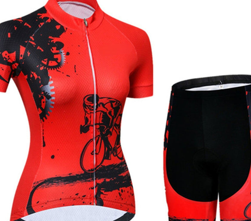 Women's Short Sleeve Cycling Jersey with Shorts