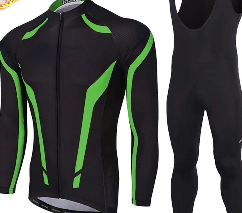 Grams Men's Long Sleeve Cycling Jersey with Bib Tights