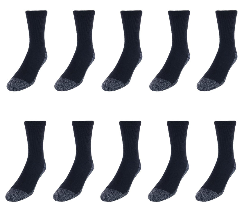 Fruit of the Loom Men's Work Gear Cushioned Crew Socks (10 Pair Pack)