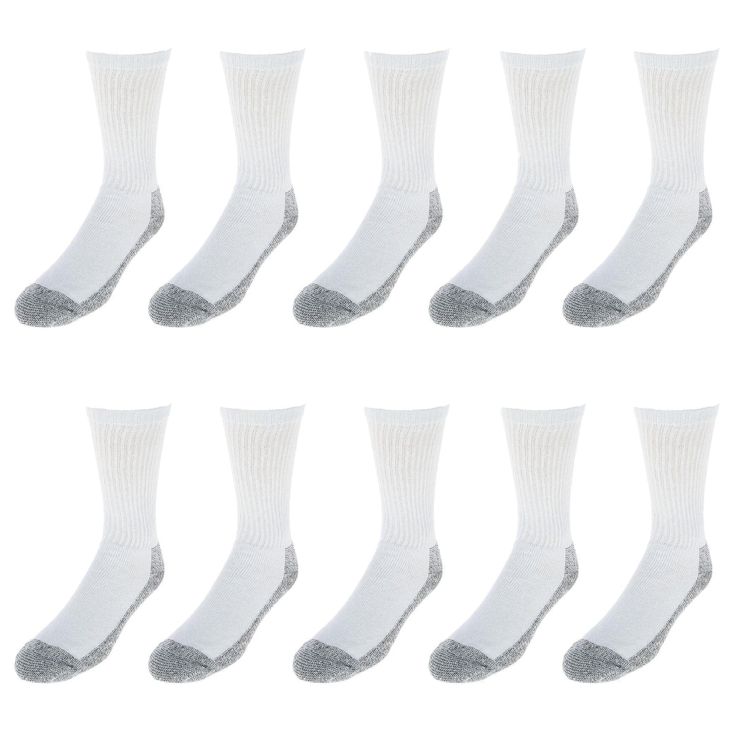 Fruit of the Loom Men's Work Gear Cushioned Crew Socks (10 Pair Pack)