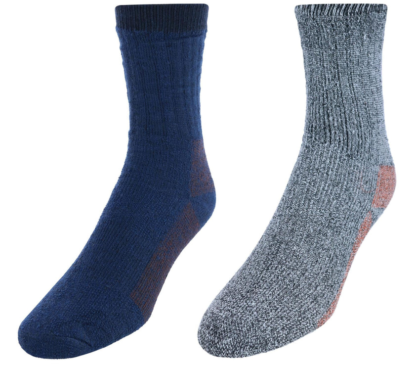 CTM® Men's Wool Blend Crew Socks (2 Pack)