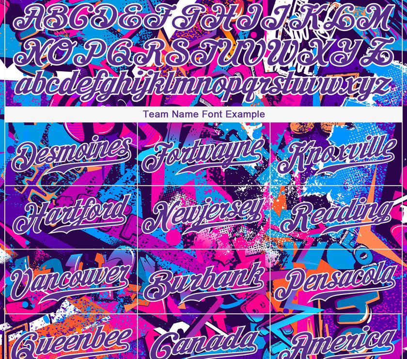 Custom Graffiti Pattern Purple-White 3D Performance T-Shirt