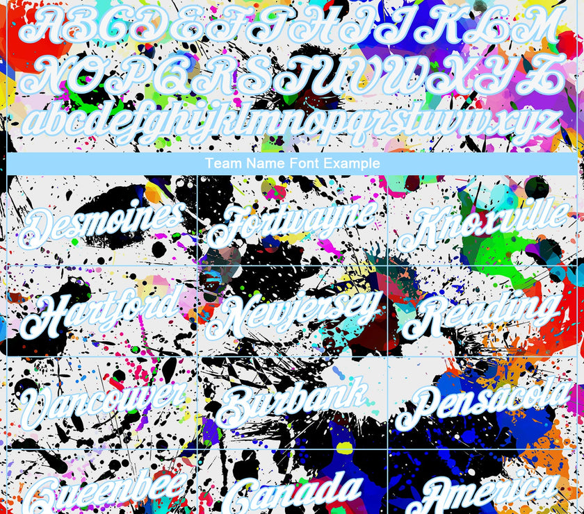 Custom Splashes Graffiti Pattern White-Light Blue 3D Performance T-Shirt