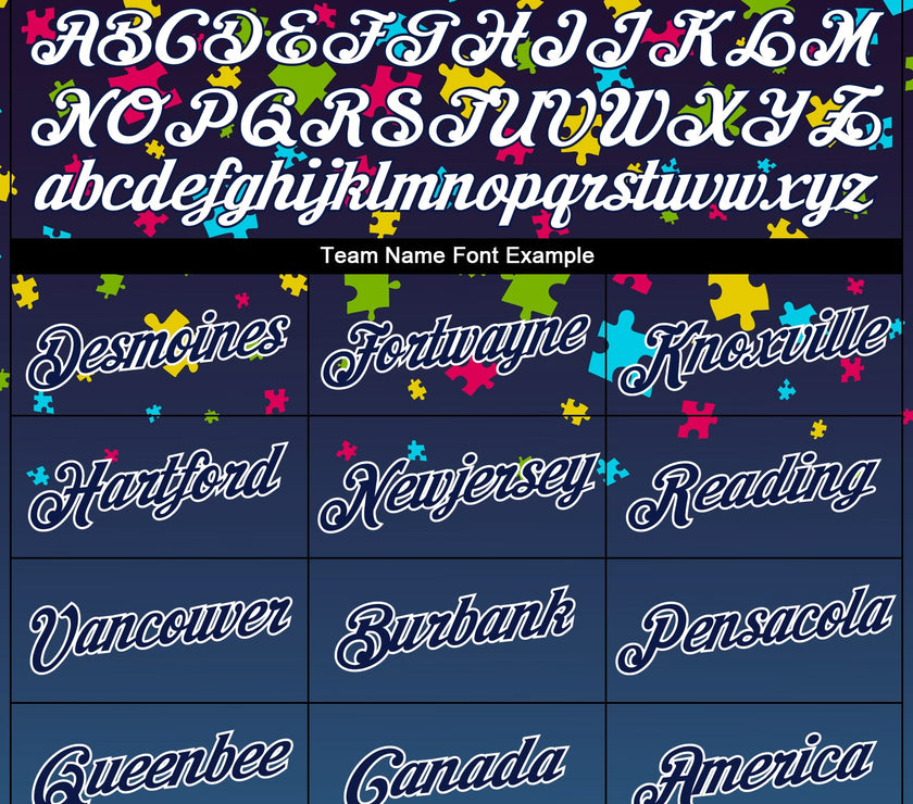 Custom Autism Awareness Puzzle Pieces Navy-White 3D Performance T-Shirt