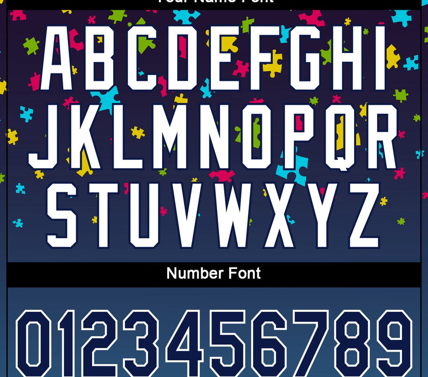 Custom Autism Awareness Puzzle Pieces Navy-White 3D Performance T-Shirt