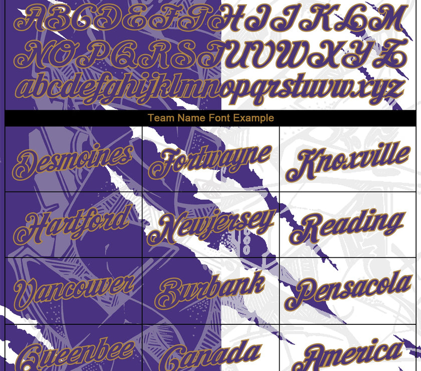 Custom Graffiti Pattern Purple-Old Gold 3D Performance T-Shirt