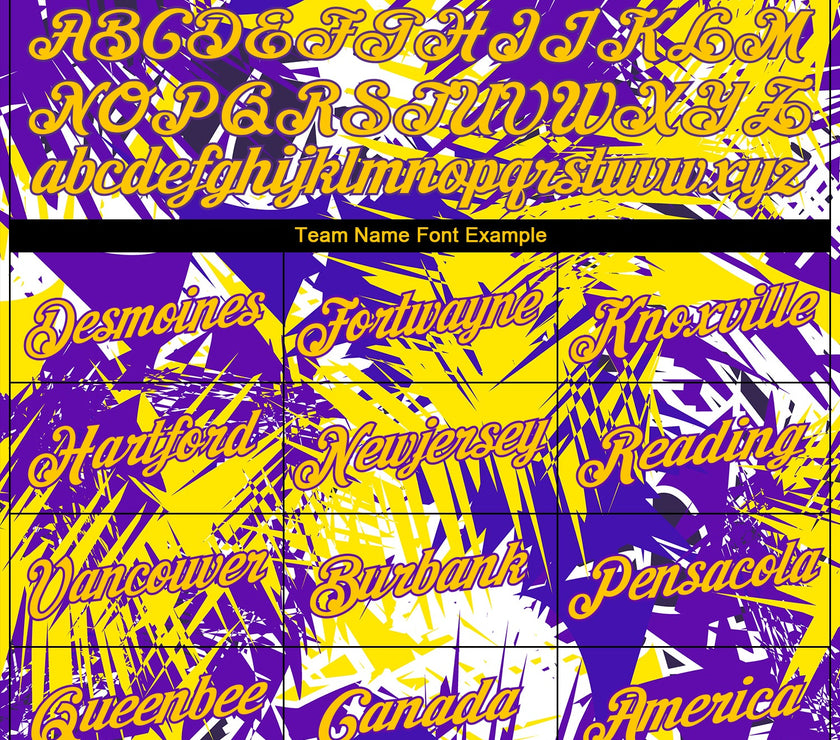 Custom Graffiti Pattern Gold-Purple 3D Performance T-Shirt