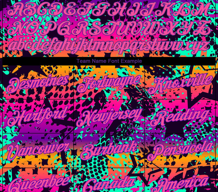 Custom Graffiti Pattern Pink-Purple 3D Performance T-Shirt