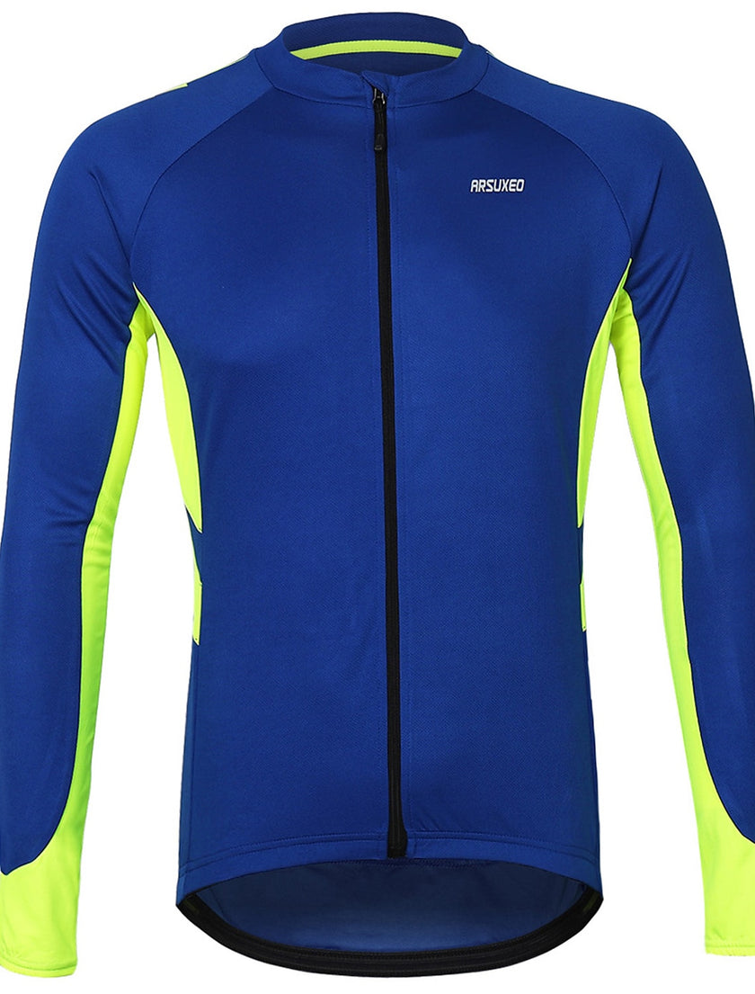 Men's Long Sleeve Cycling Jersey Winter Polyester Dark Grey