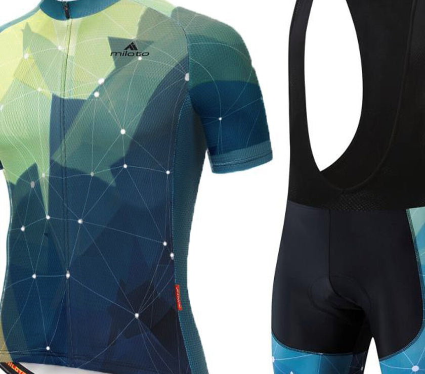 Men's Short Sleeve Cycling Jersey with Bib