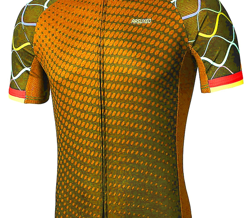 Men's Short Sleeve Cycling Jersey Summer Polyester Bike Jersey