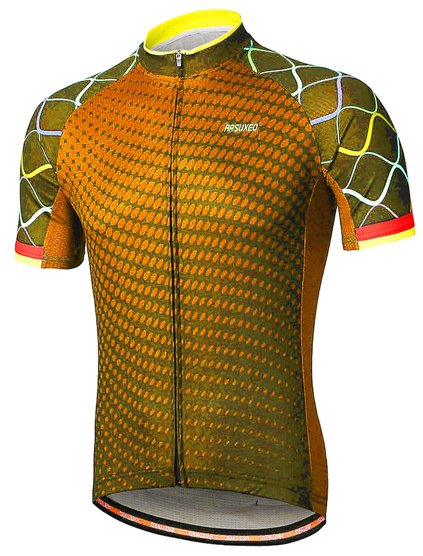 Men's Short Sleeve Cycling Jersey Summer Polyester Bike Jersey
