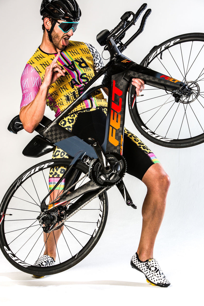 Yellow Leopard Design Professional Quick Dry Cycling Suit