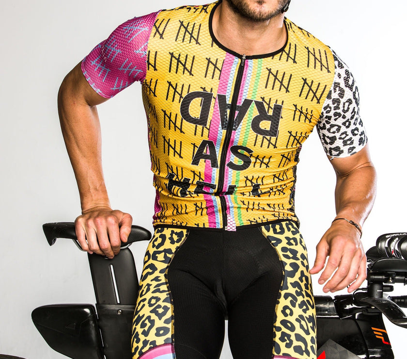 Yellow Leopard Design Professional Quick Dry Cycling Suit