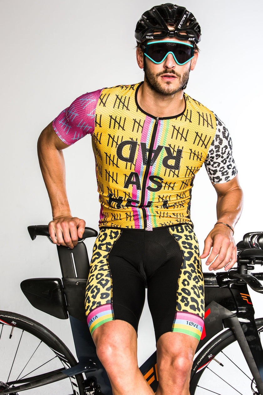Yellow Leopard Design Professional Quick Dry Cycling Suit