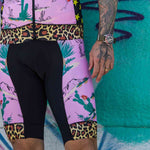 Pink Leopard Print Design Cycling Pants