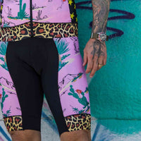Pink Leopard Print Design Cycling Pants