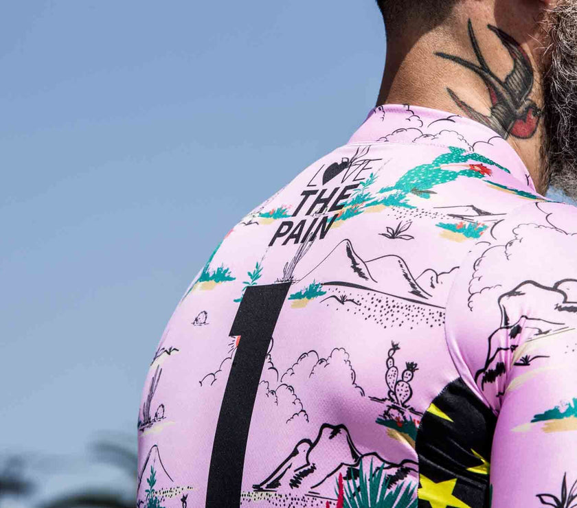 Pink Leopard Design Cycling Short Sleeves Quick Dry