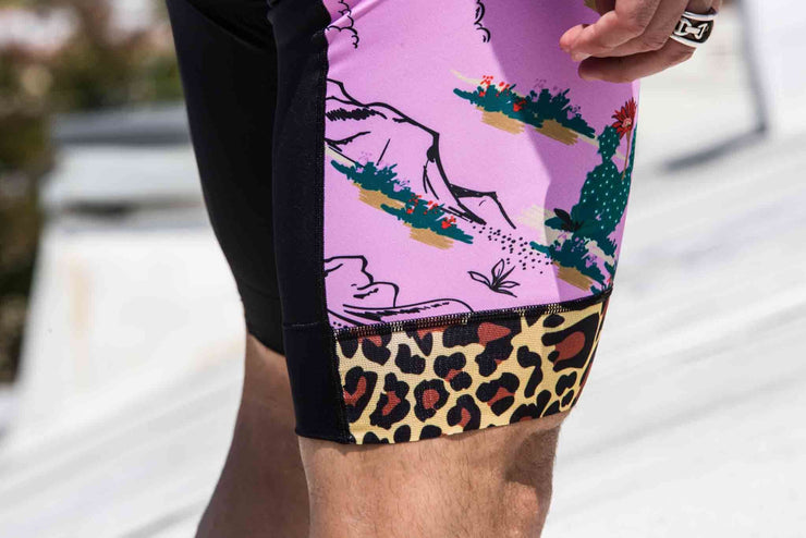 Pink Leopard Print Design Cycling Pants