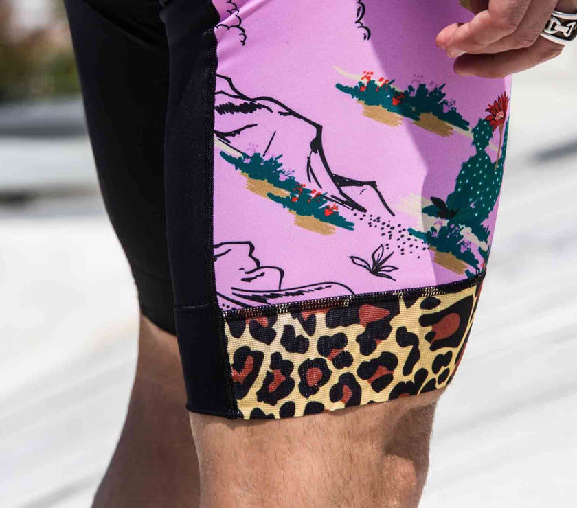 Pink Leopard Print Design Cycling Pants