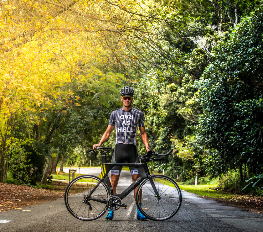 "RAD As Hell" Black and White Polka Dot Spring and Summer Cycling Jersey