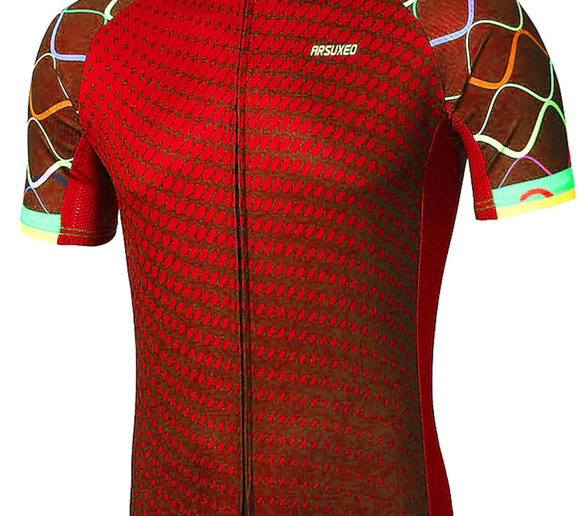 Men's Short Sleeve Cycling Jersey Summer Polyester Bike Jersey